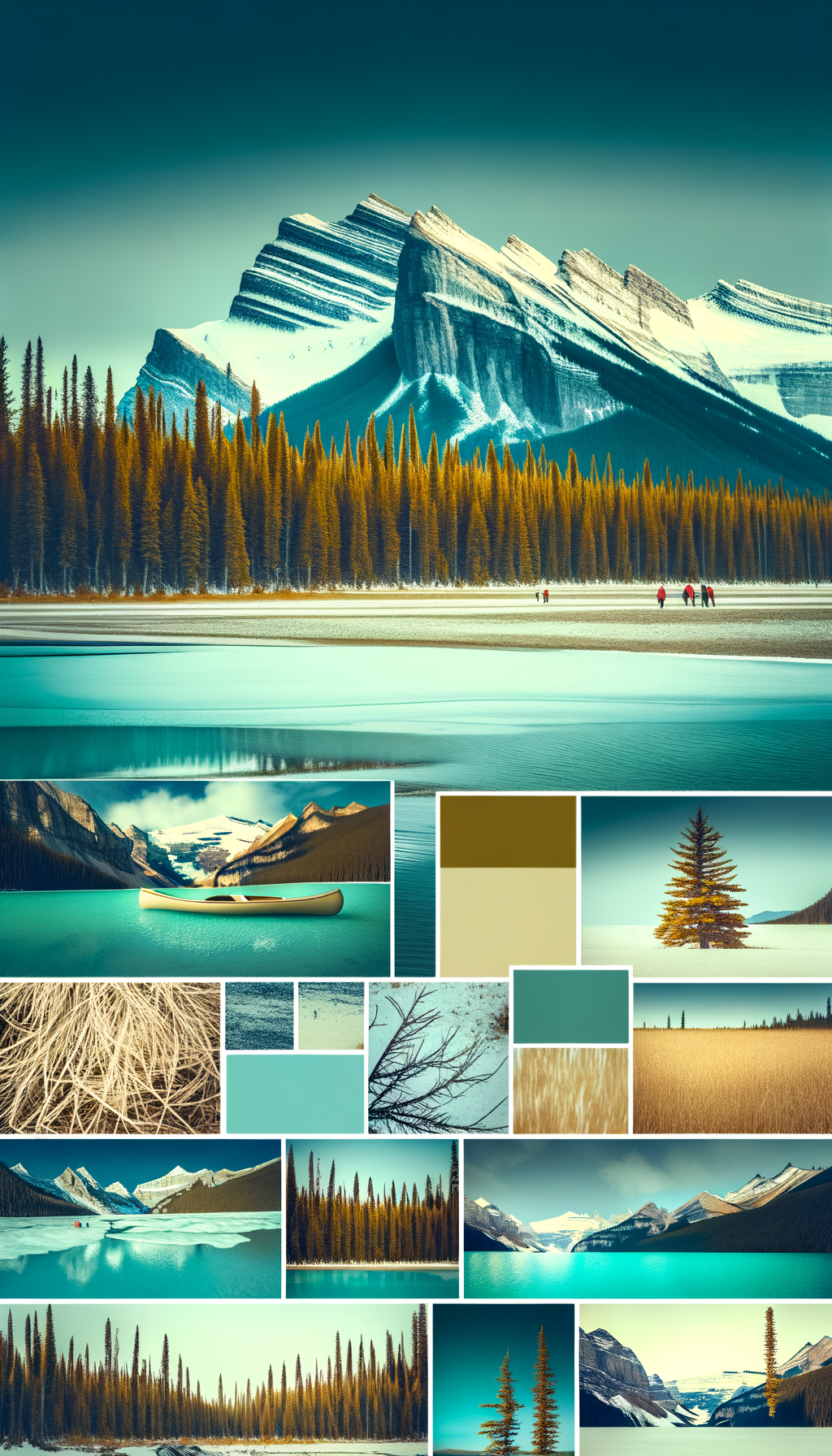 Evergreen forest and glacial valley toward snow-capped Rocky Mountain peaks
