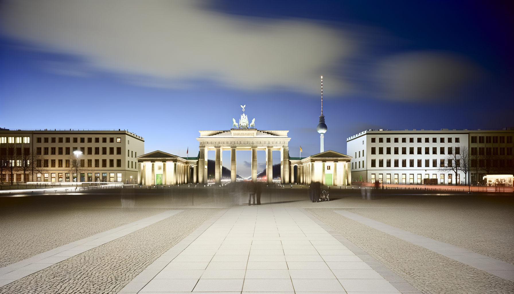 Brandenburg Gate and Pariser Platz on a clear day in Berlin