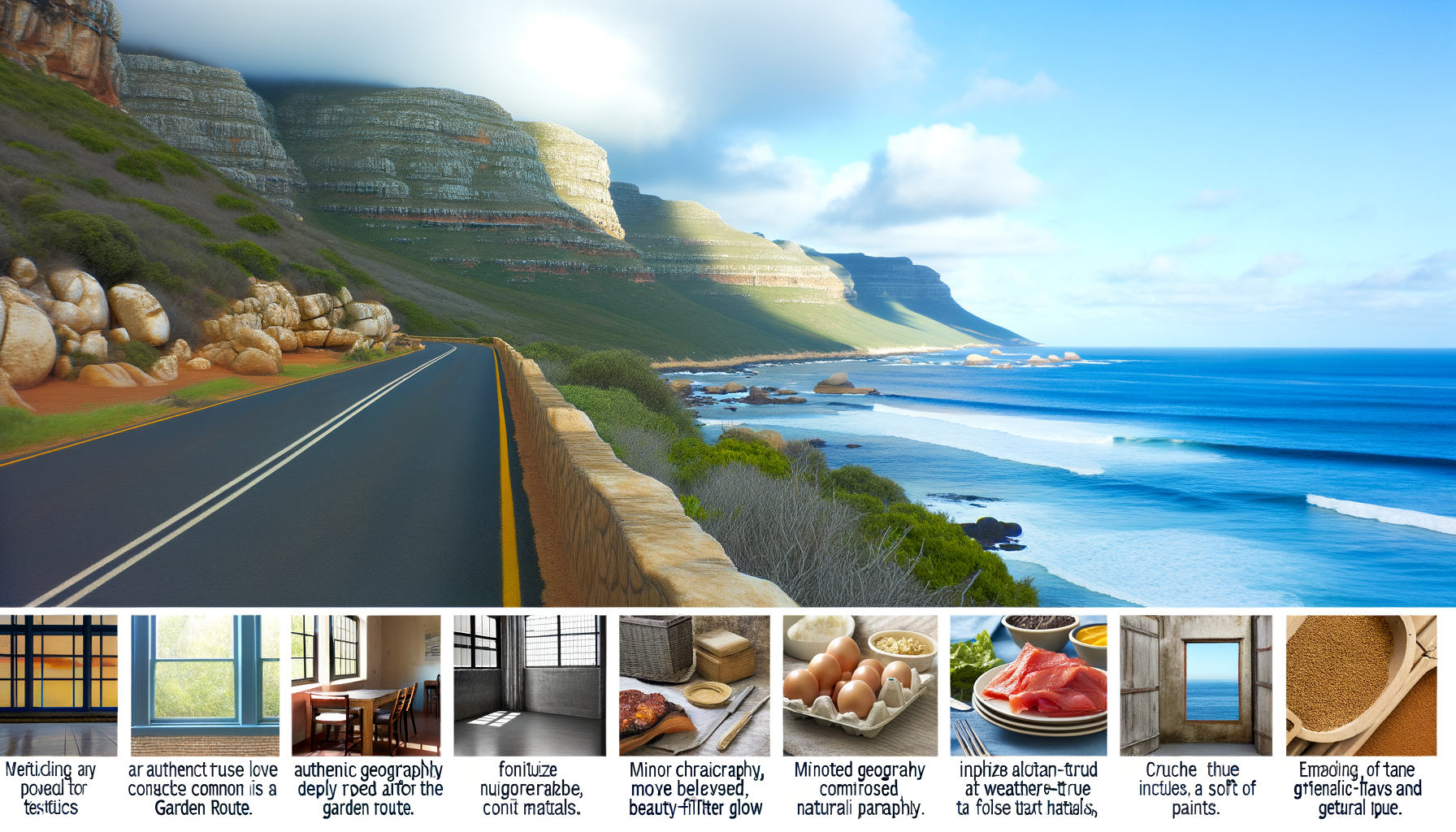 Coastal road along cliffs above blue ocean