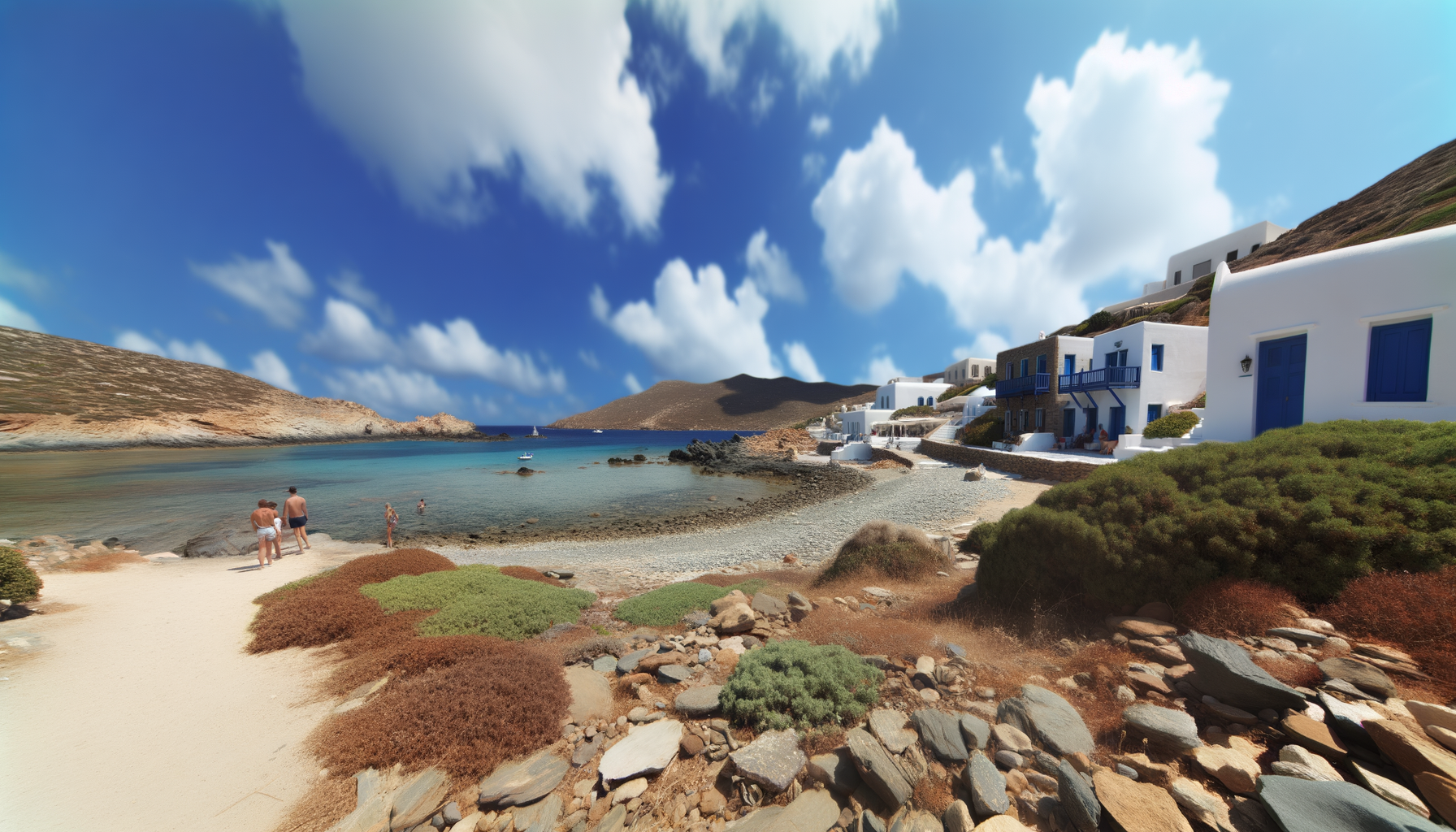 Rocky Mediterranean shore and clear sea under a wide sky