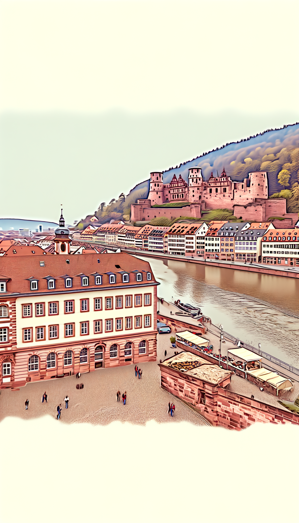 Historic European street with traditional buildings