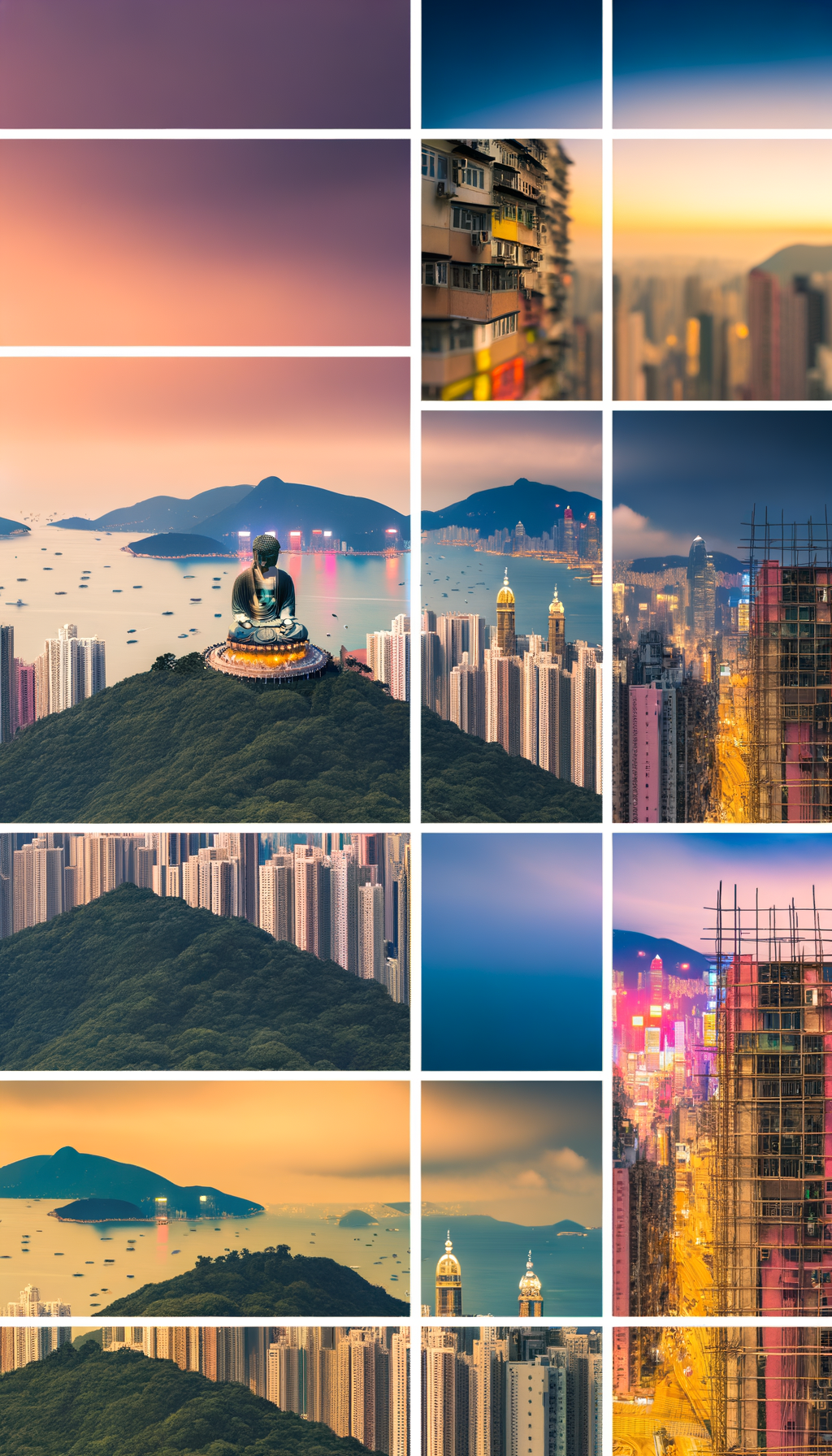 Tian Tan Buddha statue and sky on Lantau Island