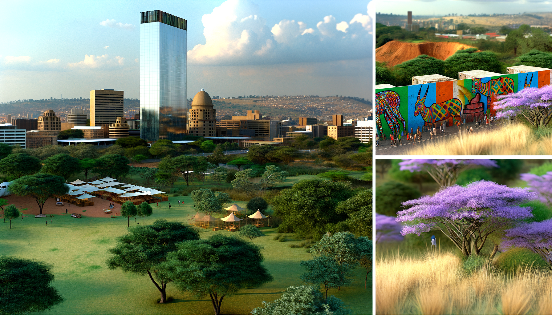 Glass tower beside a green park — Johannesburg’s urban forest edge