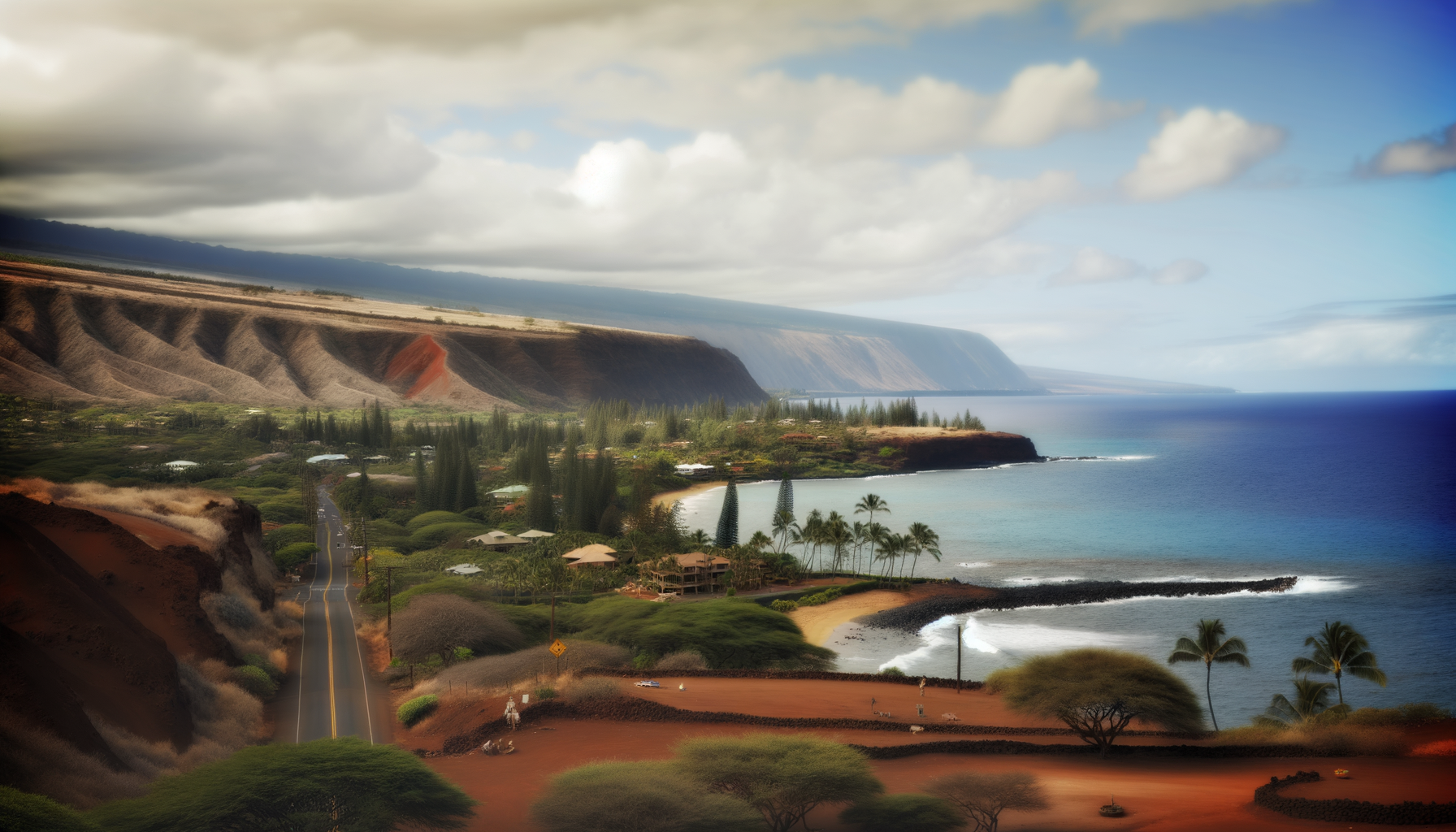 Scenic coastal cliffs and ocean in Hawaii