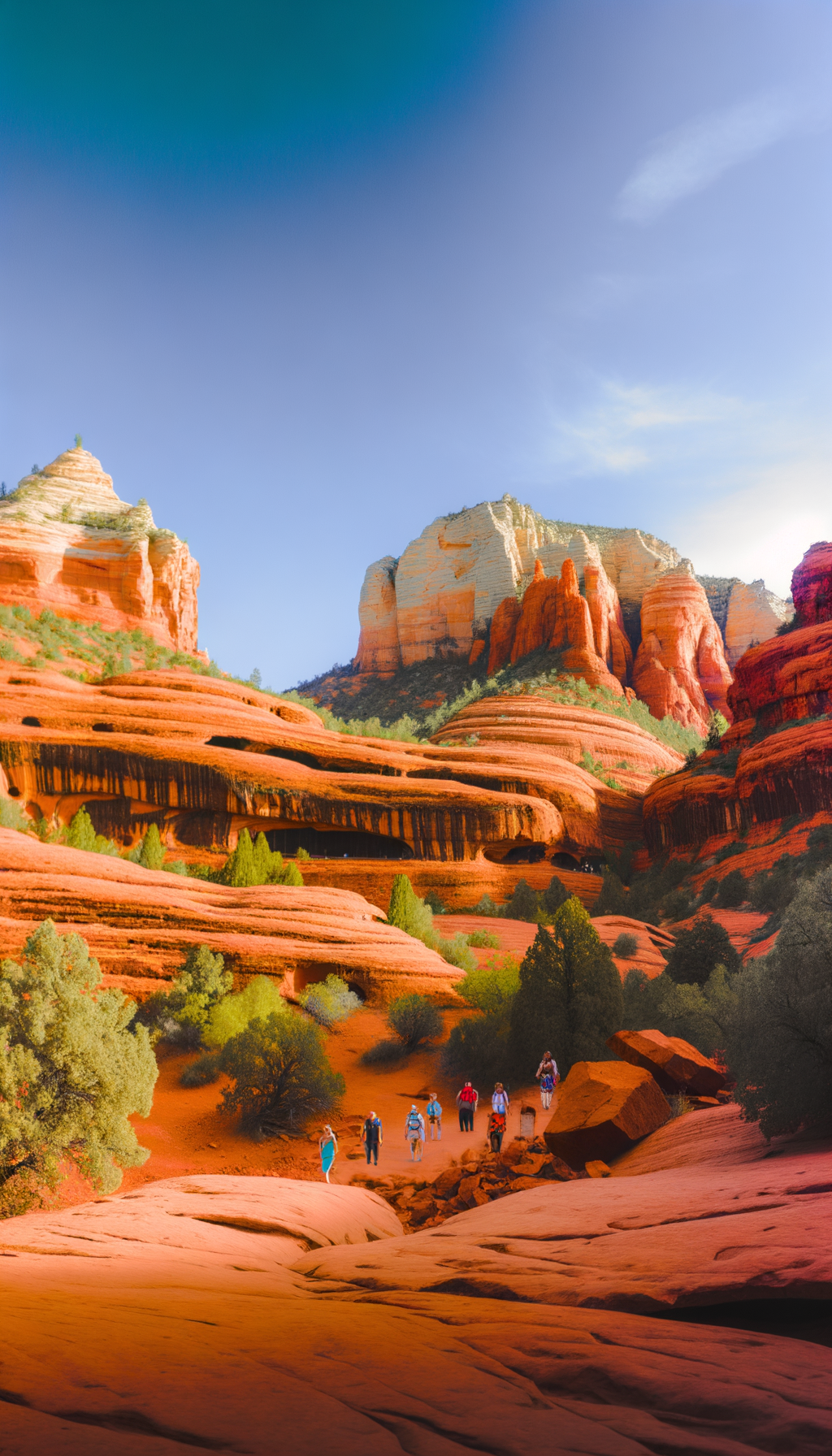 Red sandstone cliffs along Devil’s Bridge Trail, Sedona, Arizona