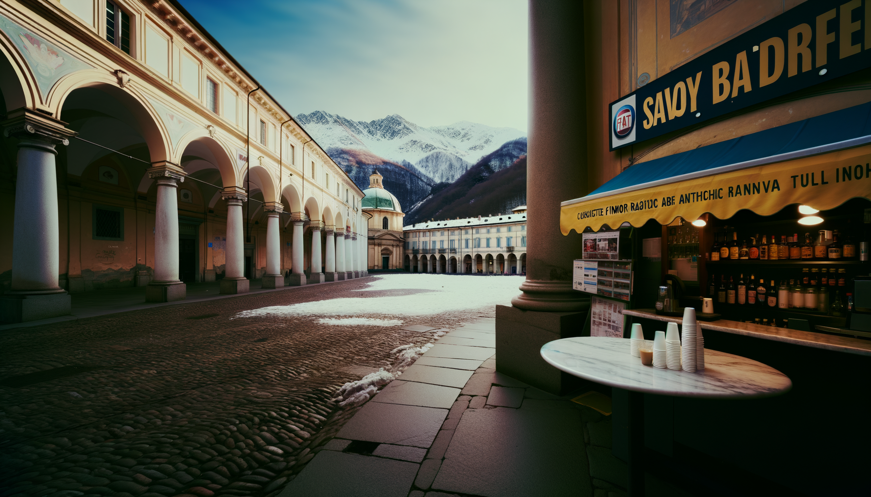 Snowy mountain ridge and valley — Piedmont Alps