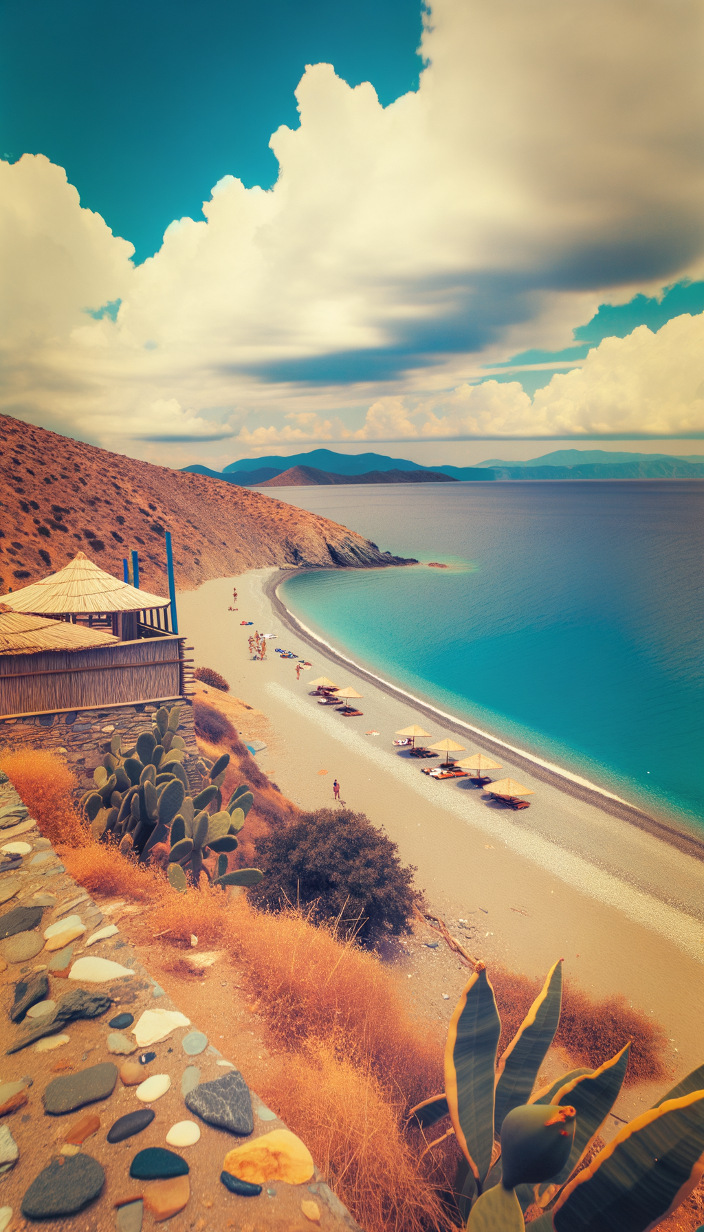 Calm turquoise sea meeting a sandy beach