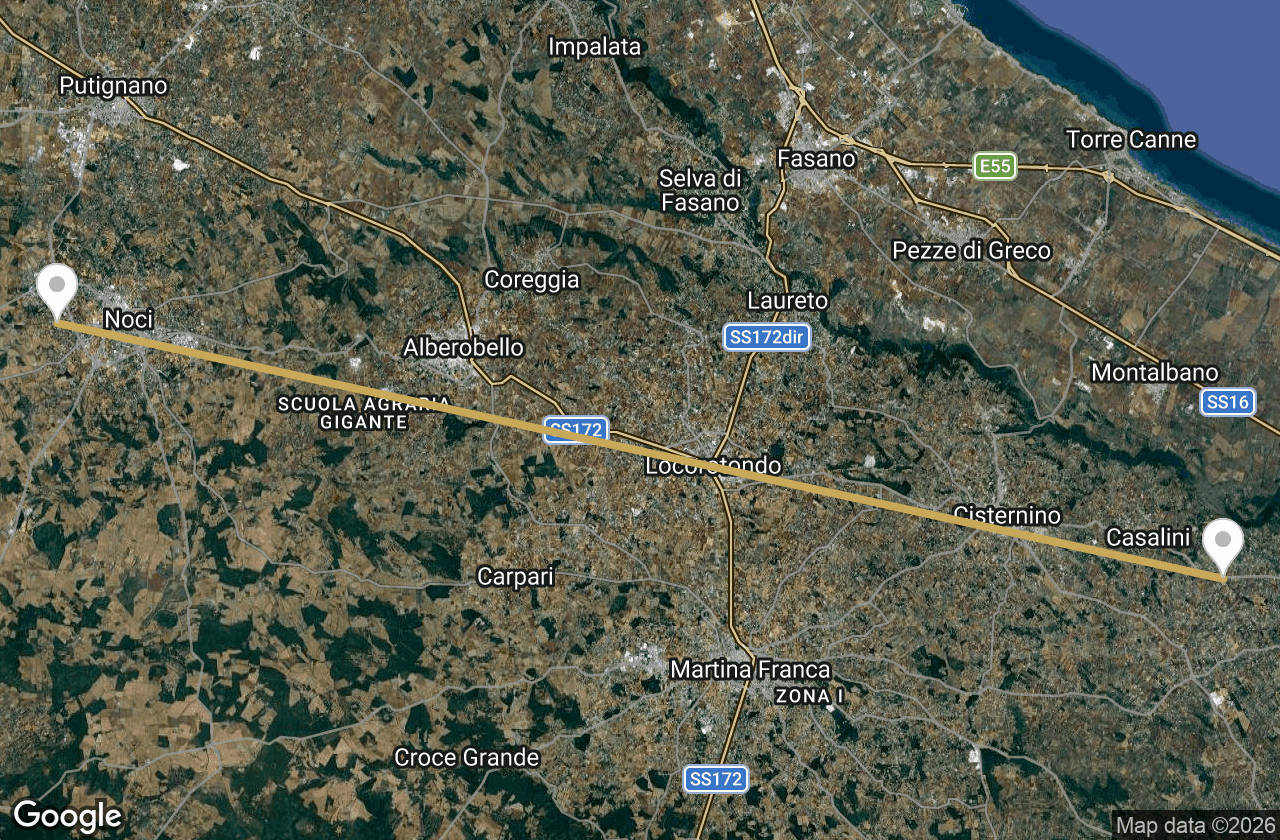 Route map for Return to Masseria