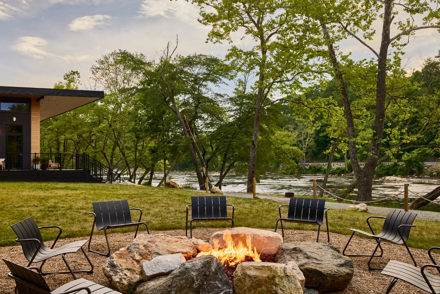 Welcome Drinks at the Fire Pit